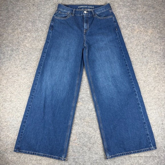 American Eagle Outfitters Denim - American Eagle Low Rise Ultra Wide Leg Denim Jeans 30" Cotton Blue Womens 4